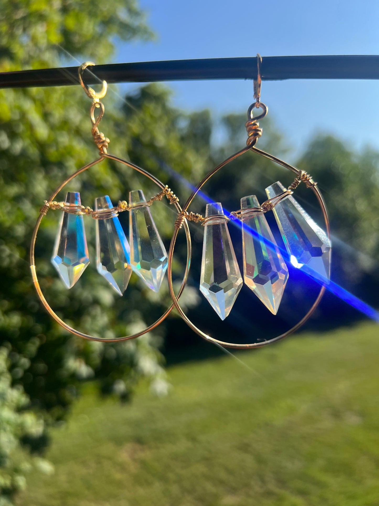 Suncatcher Goddess Hoops