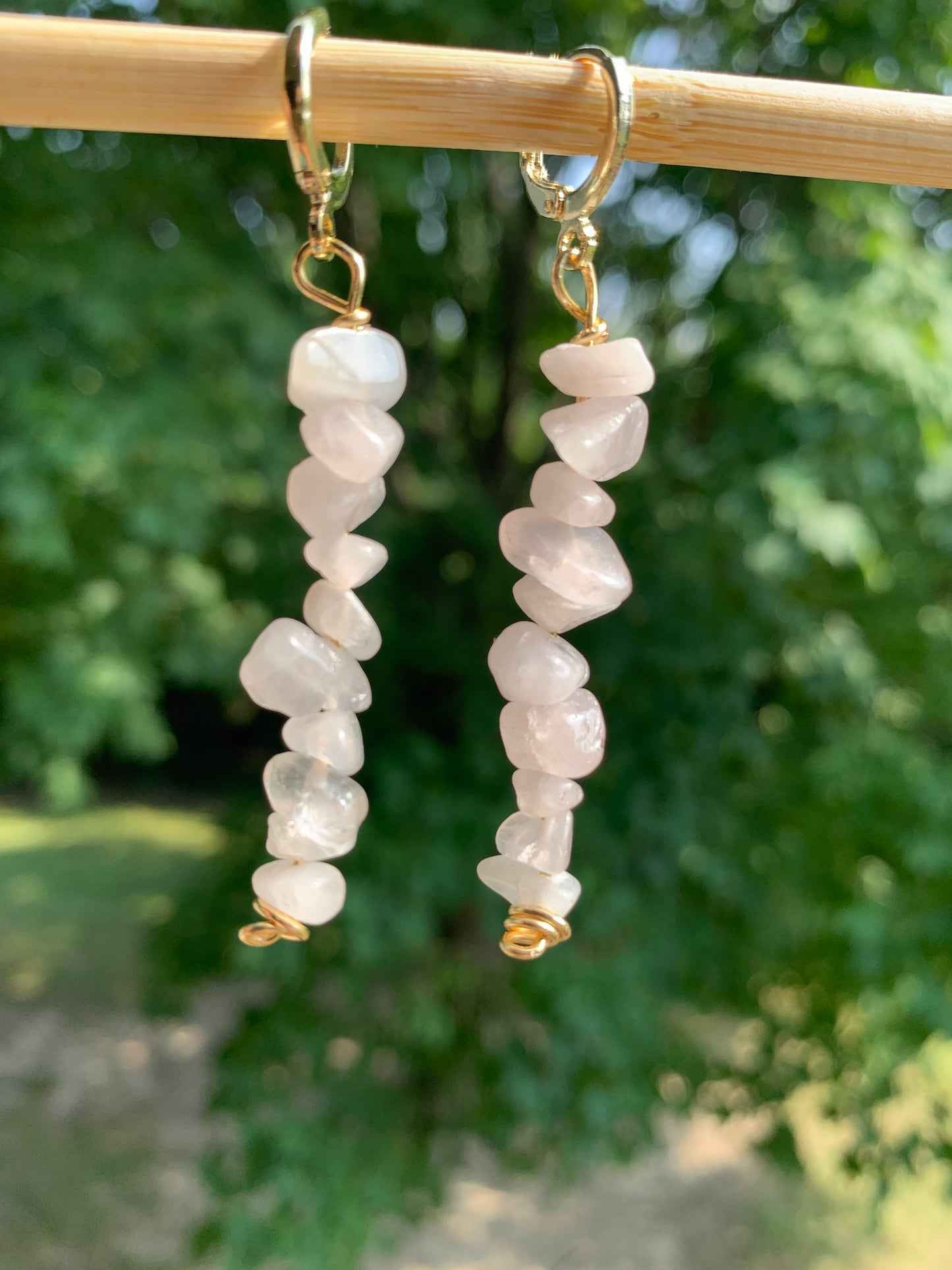 Lightweight Rose Quartz Dangles