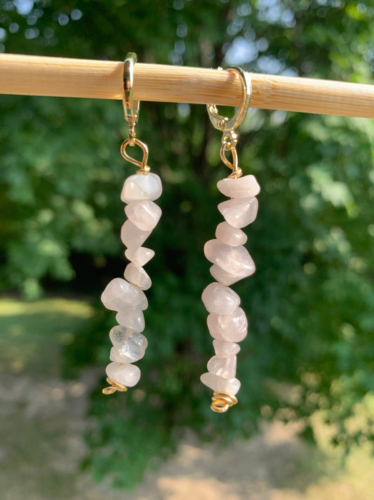 Lightweight Rose Quartz Dangles