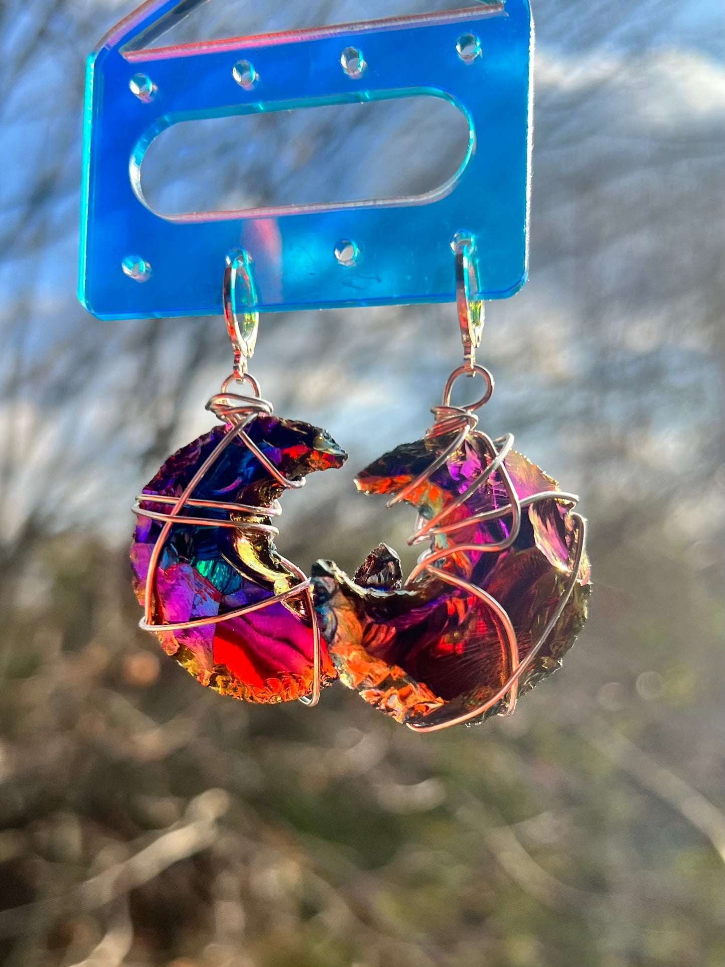 Aura Titanium Moon Dangles