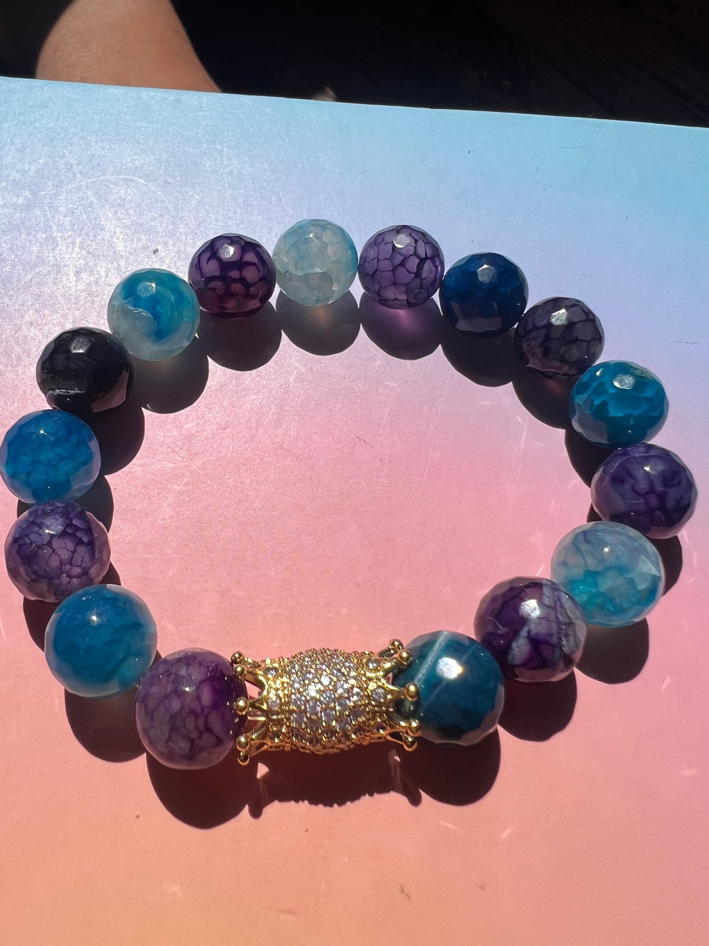 Blue & Purple Agate Royal Bracelet