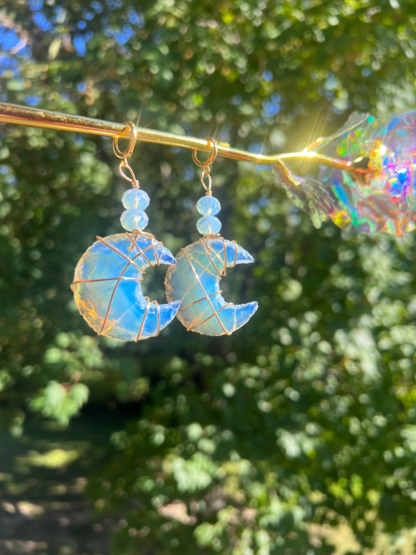 Opalite Moon Dangles