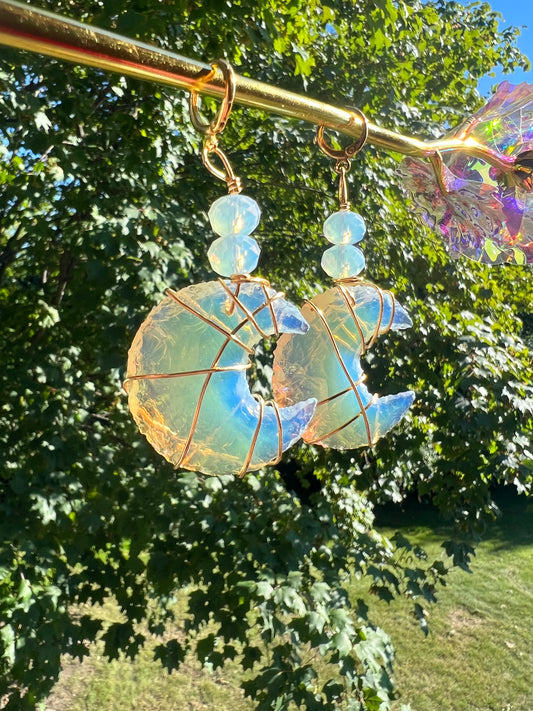 Opalite Moon Dangles