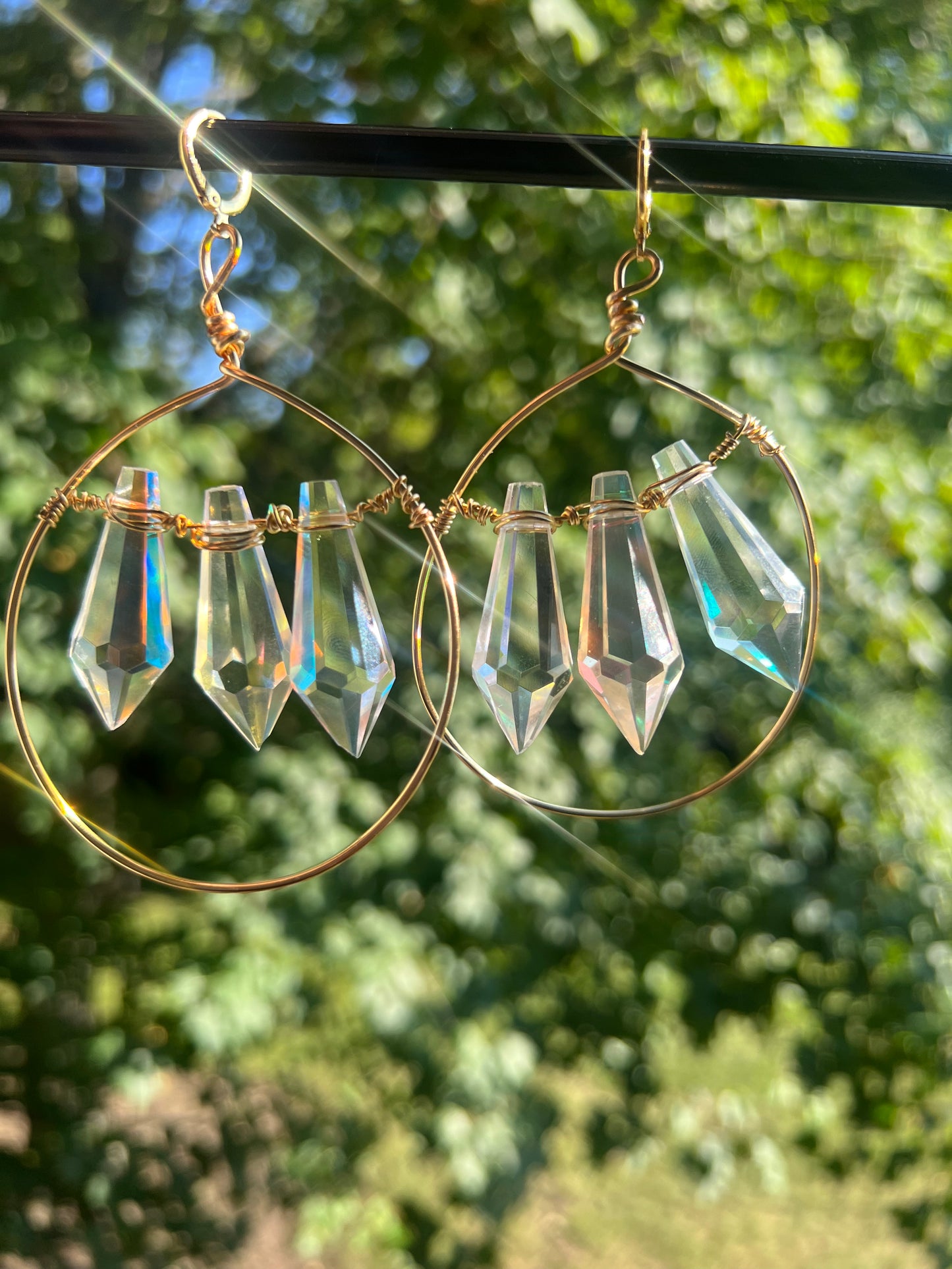 Suncatcher Goddess Hoops