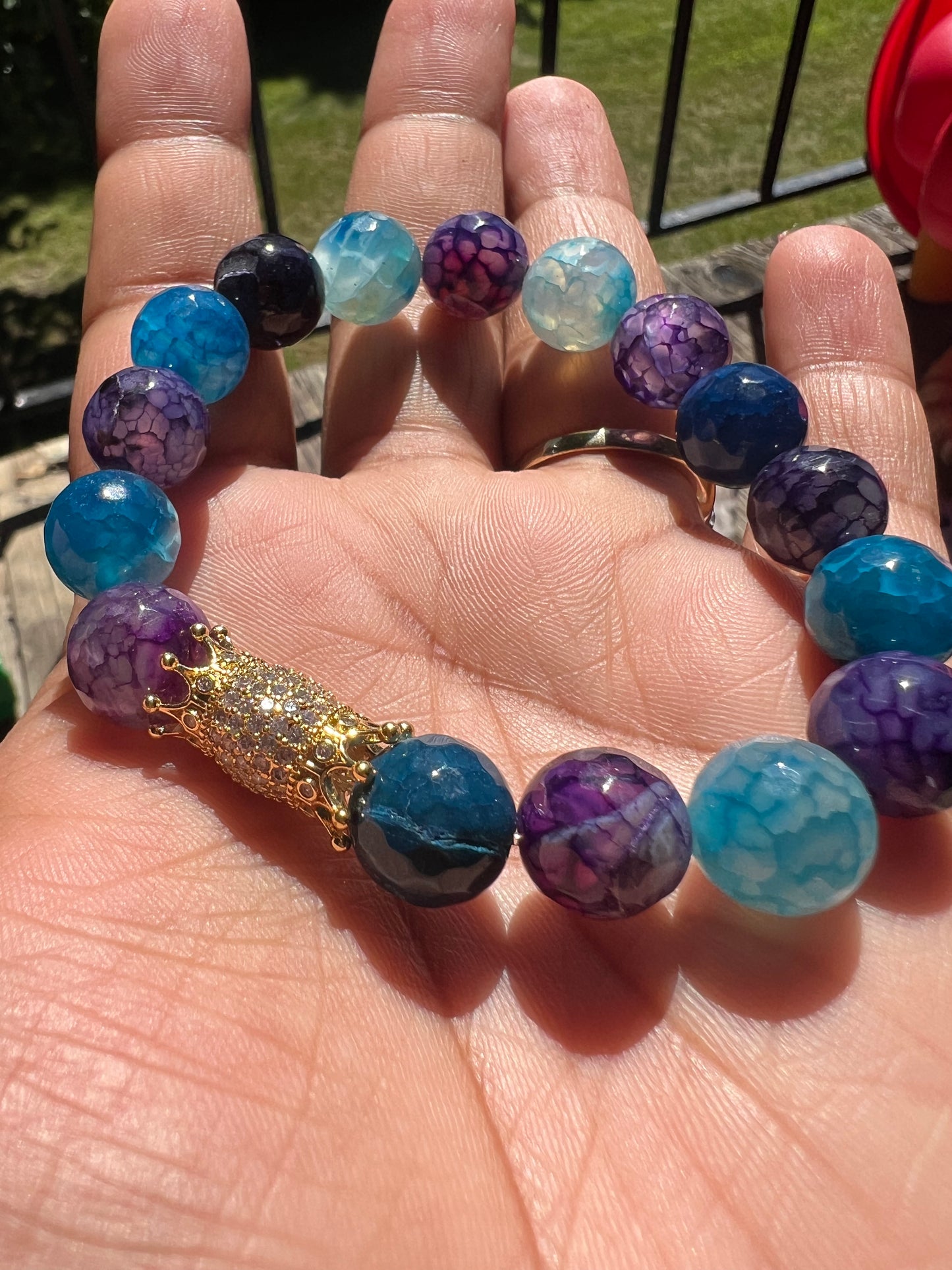 Blue & Purple Agate Royal Bracelet