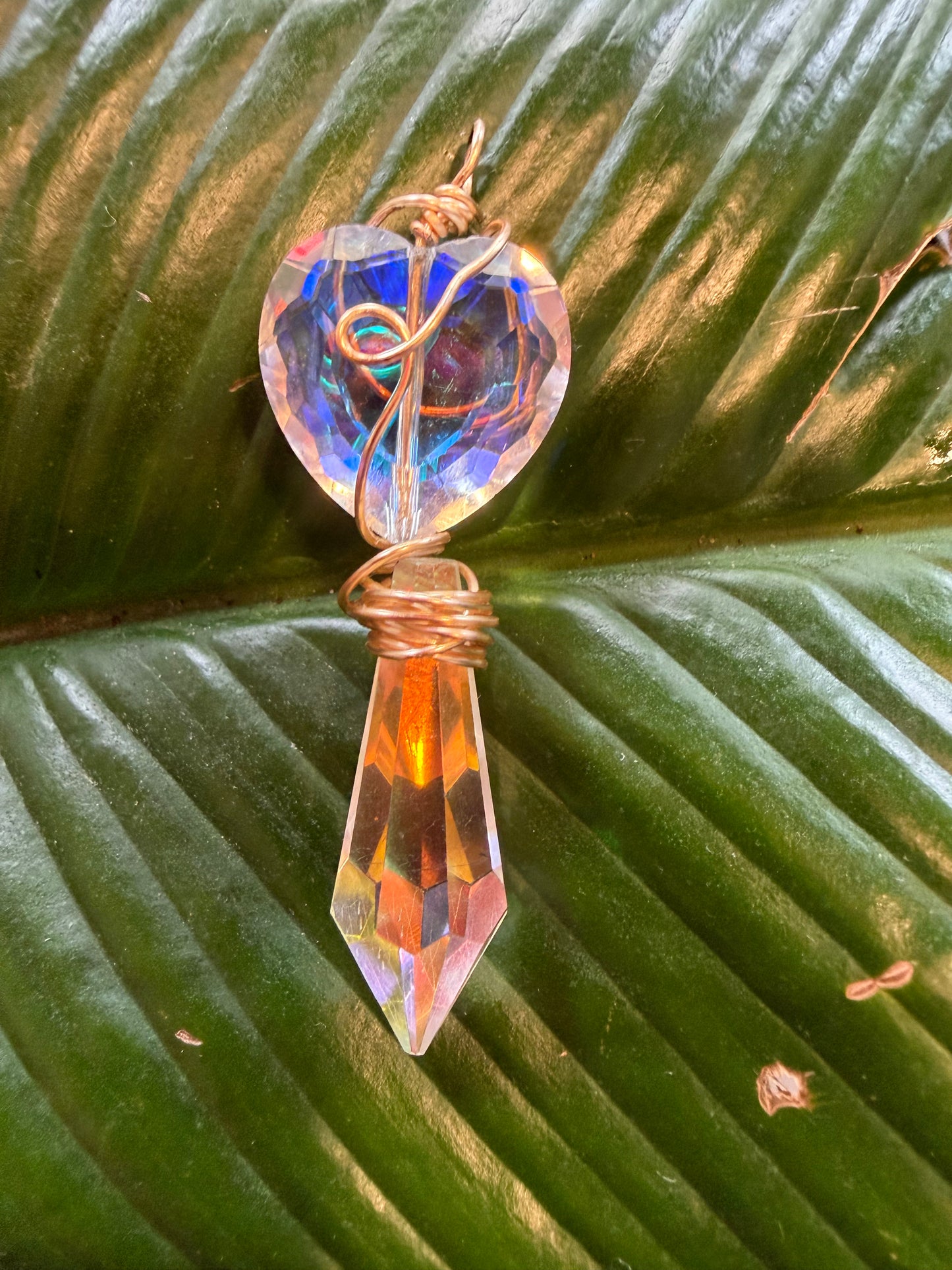 Crystal Heart Drop Necklace