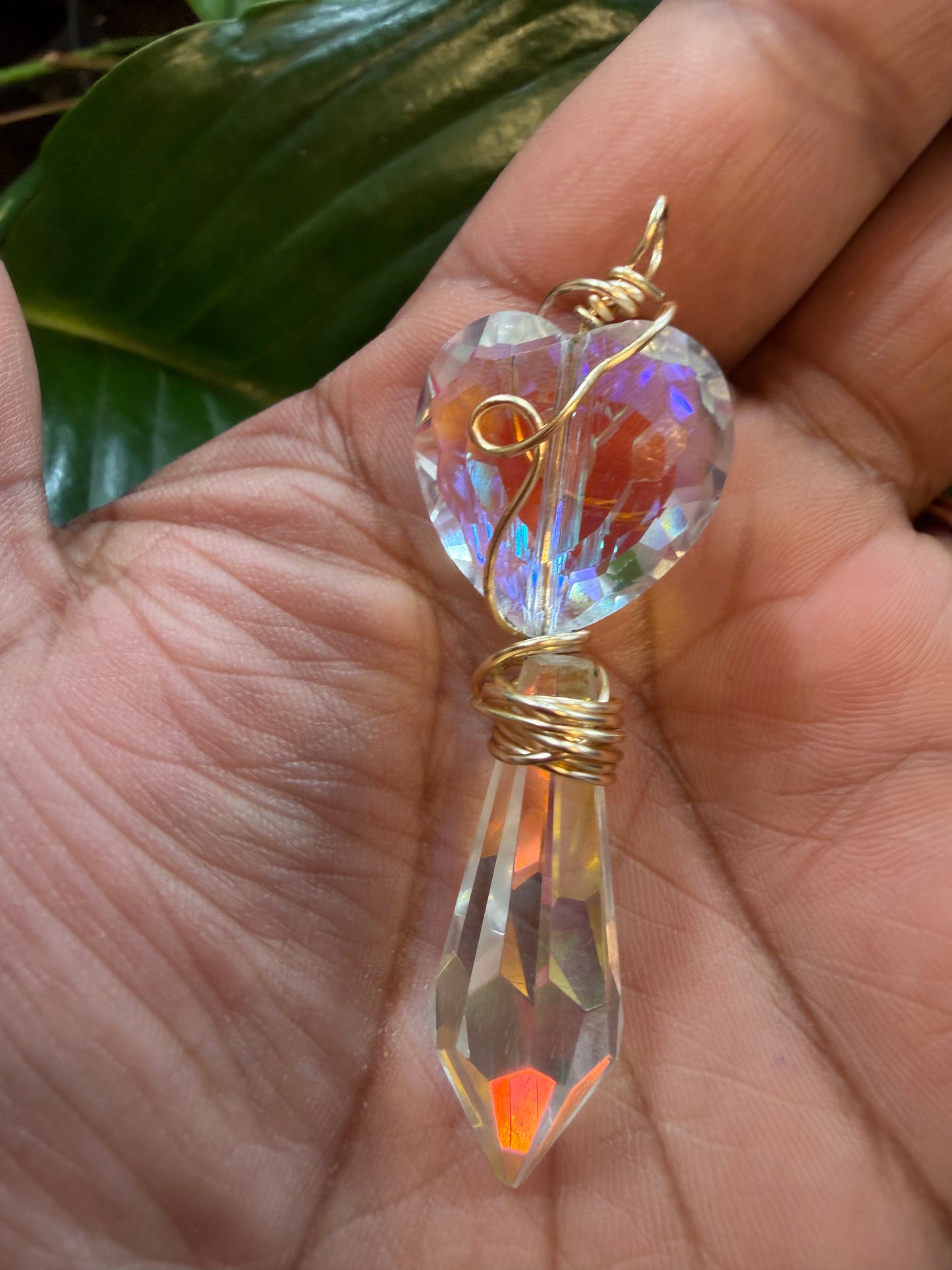 Crystal Heart Drop Necklace