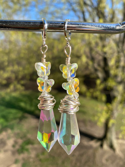 Butterfly Gardens Crystal Drop Earrings