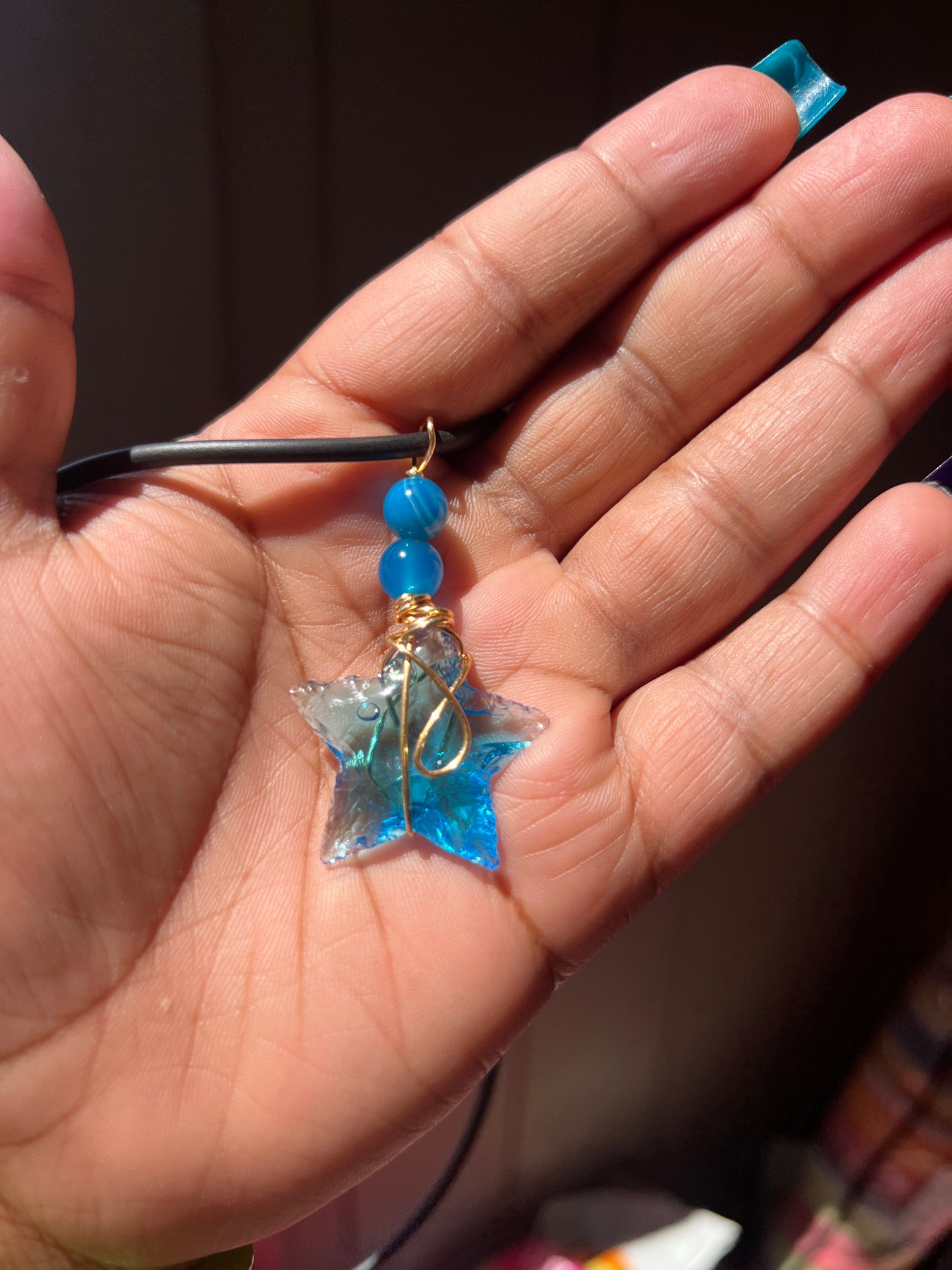 Blue Stargazer Crystal Necklace