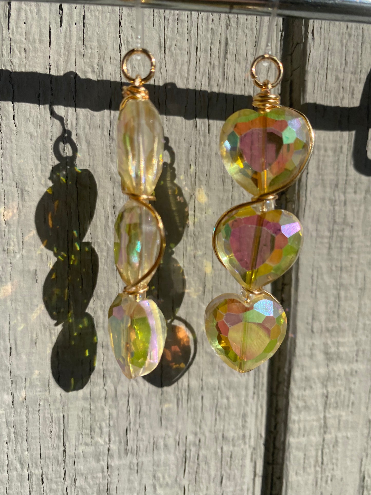 Crystal Heart Dangles