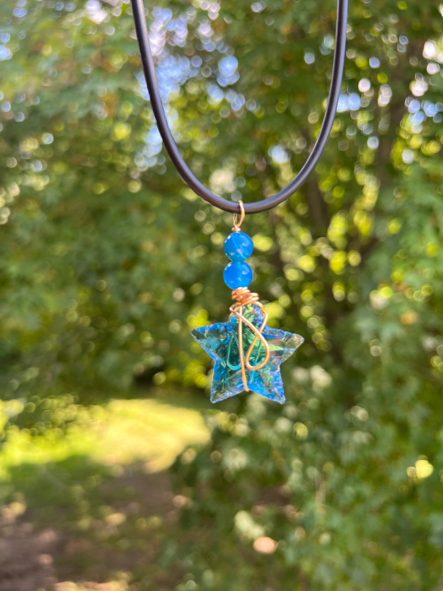 Blue Stargazer Crystal Necklace