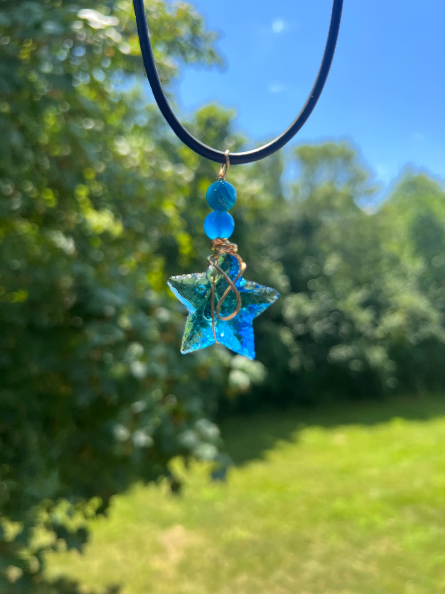 Blue Stargazer Crystal Necklace