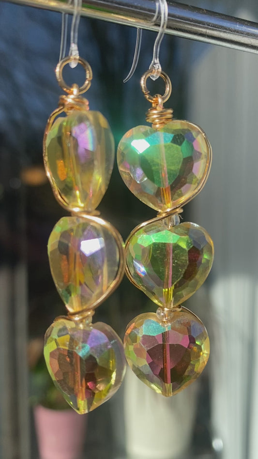 Crystal Heart Dangles