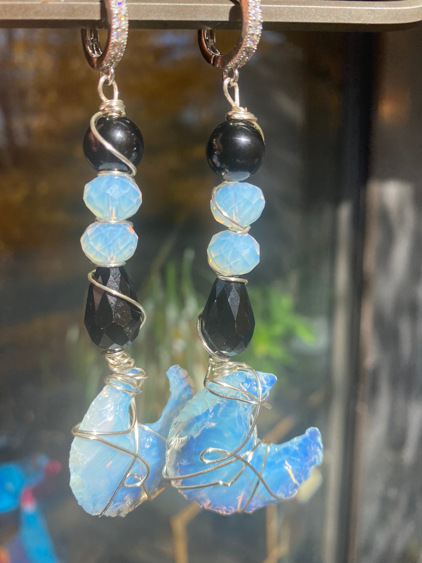 Noir Moon Opalite Drop Earrings