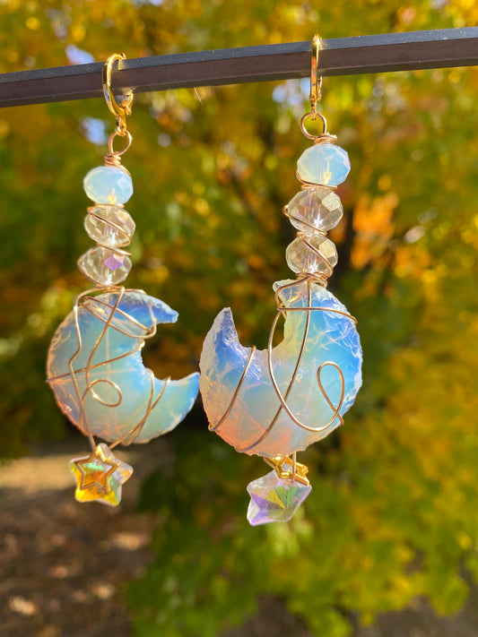 Moonside Rain Opalite Drop Earrings