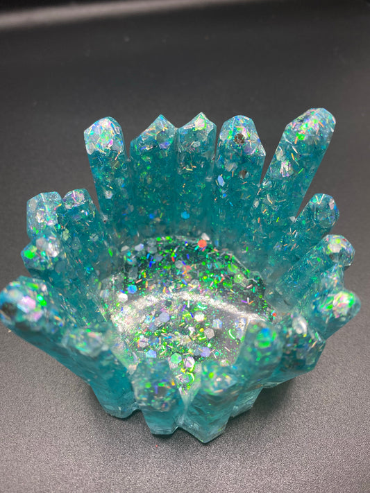 Teal Shimmer Crystal Holder