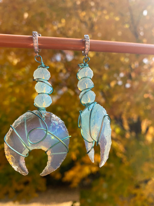 Seaside Moon Opalite Drop Earrings