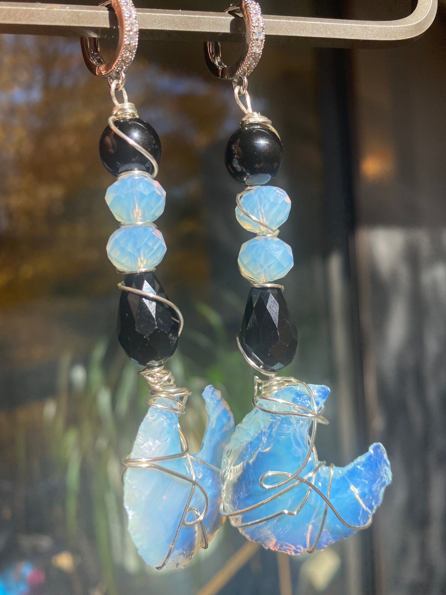 Noir Moon Opalite Drop Earrings