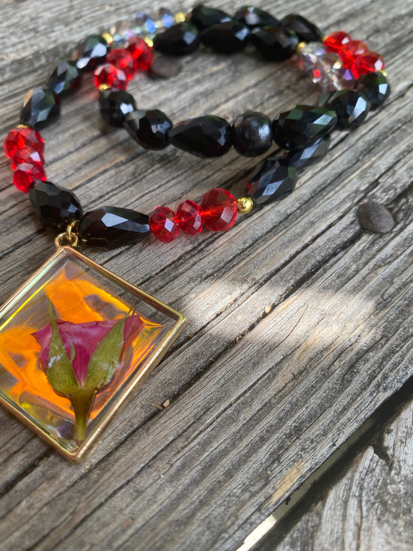 Obsidian Rose Necklace