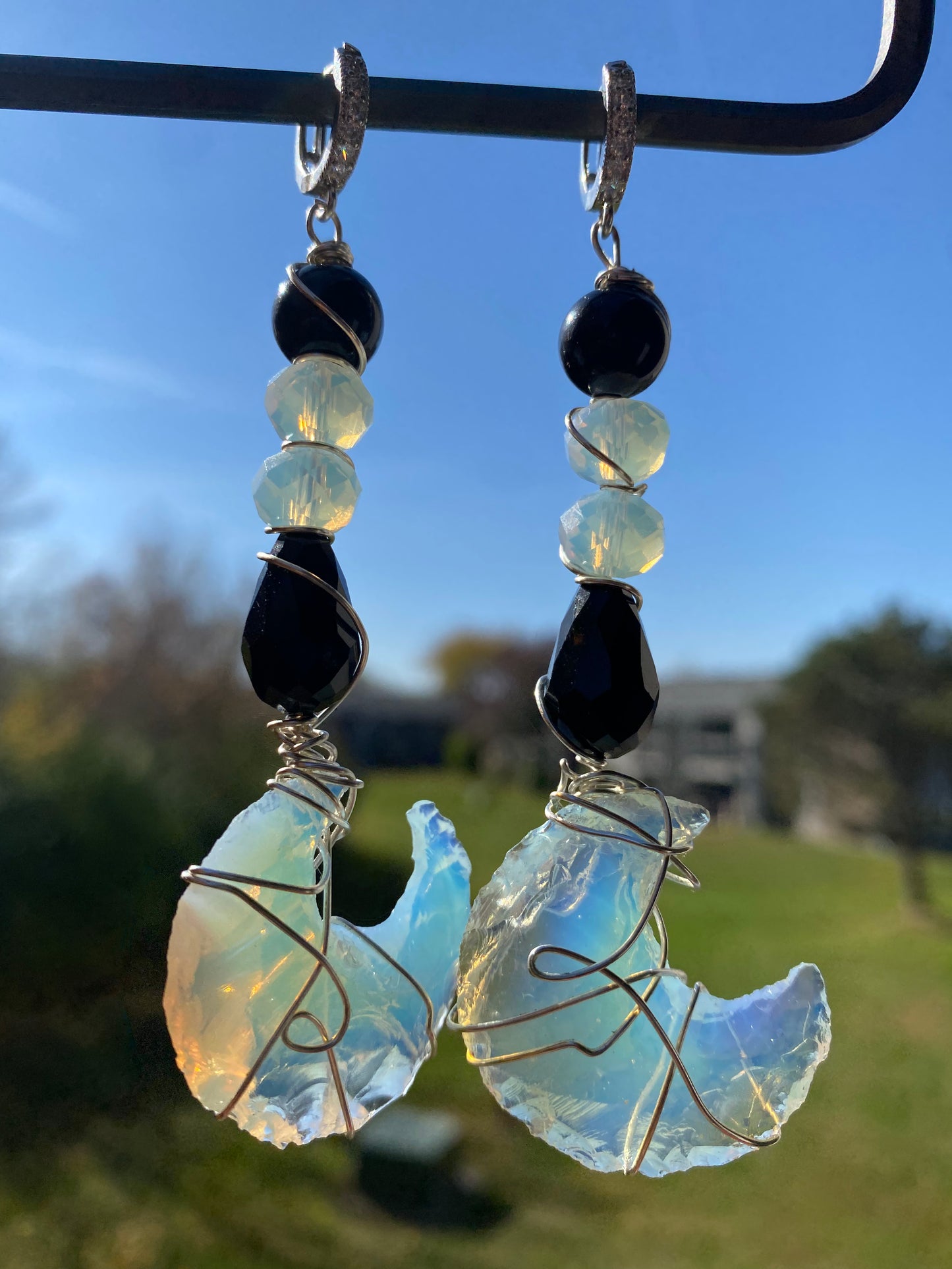 Noir Moon Opalite Drop Earrings