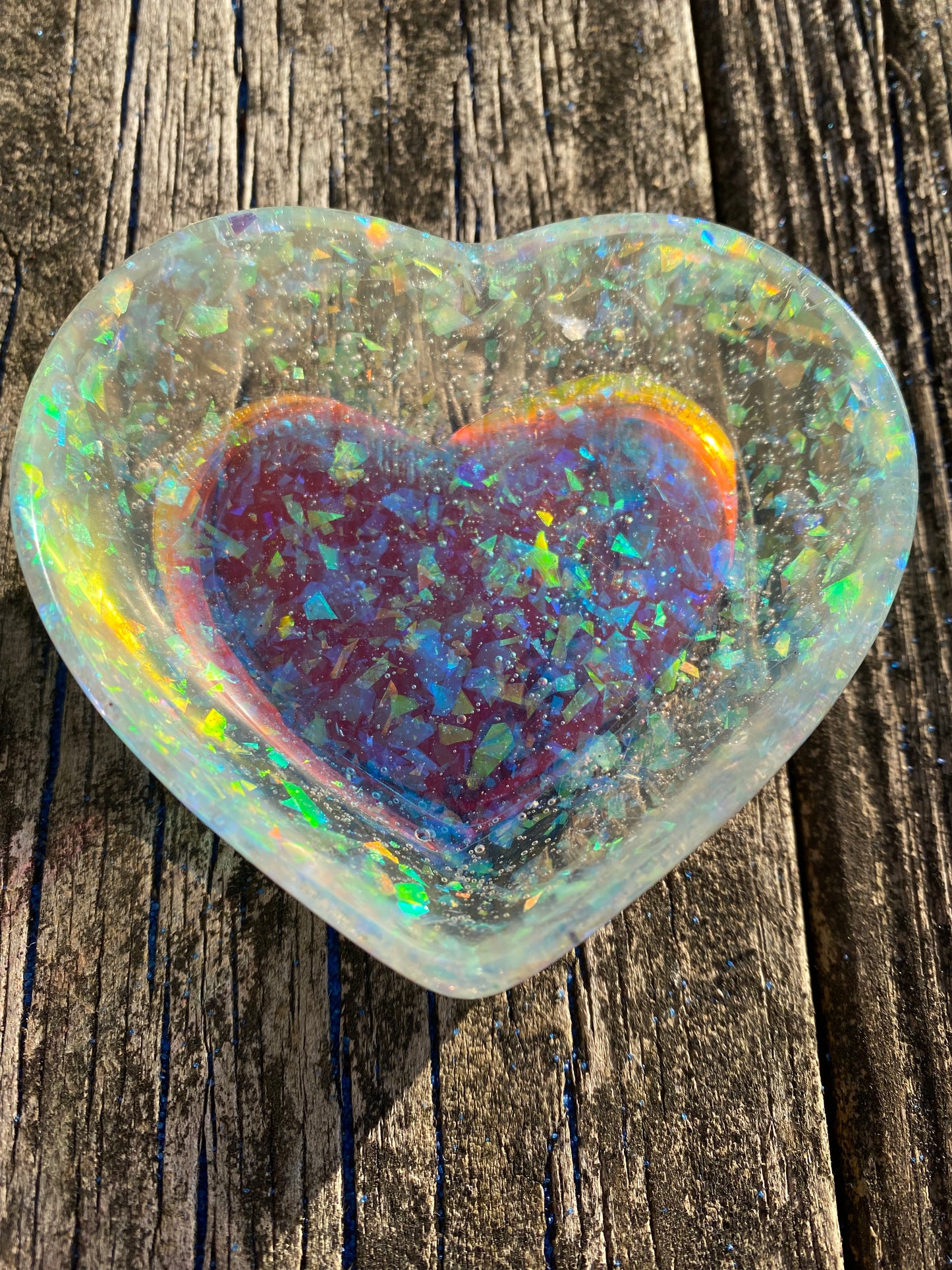 Iridescent Cloud Heart Holder