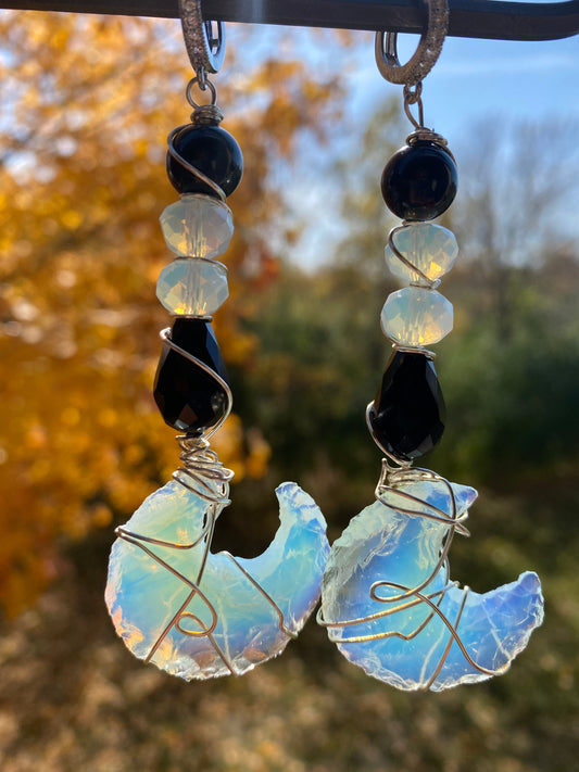 Noir Moon Opalite Drop Earrings