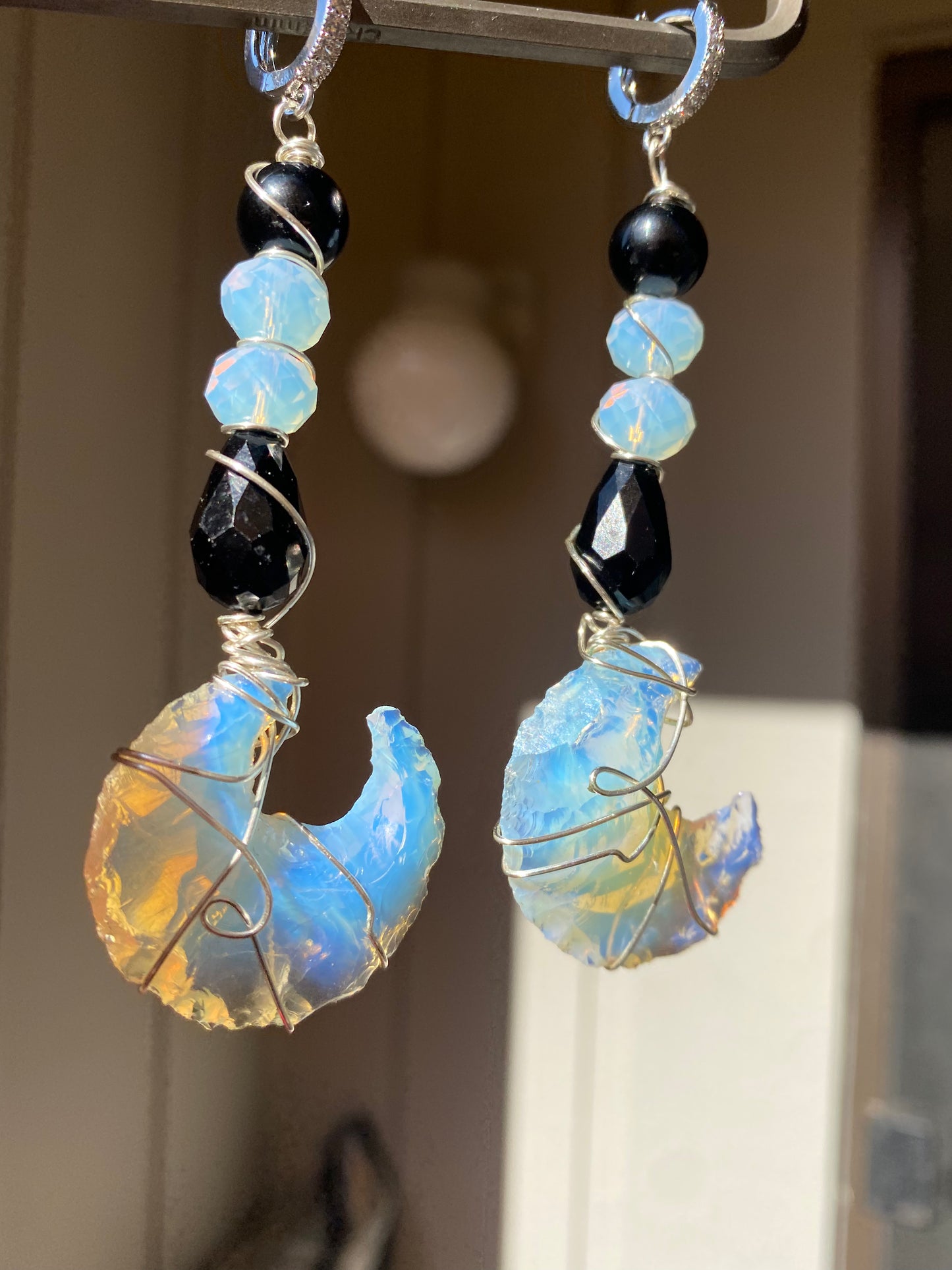 Noir Moon Opalite Drop Earrings