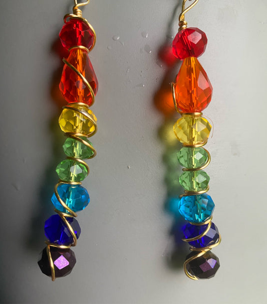 Rainbow Chandelier Drop Earrings