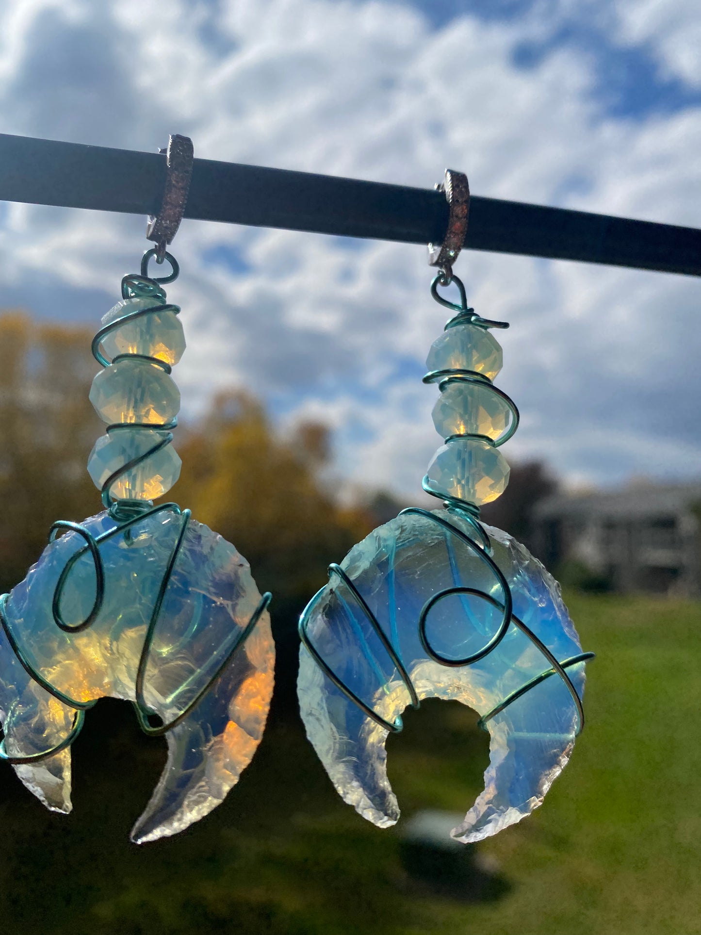 Seaside Moon Opalite Drop Earrings