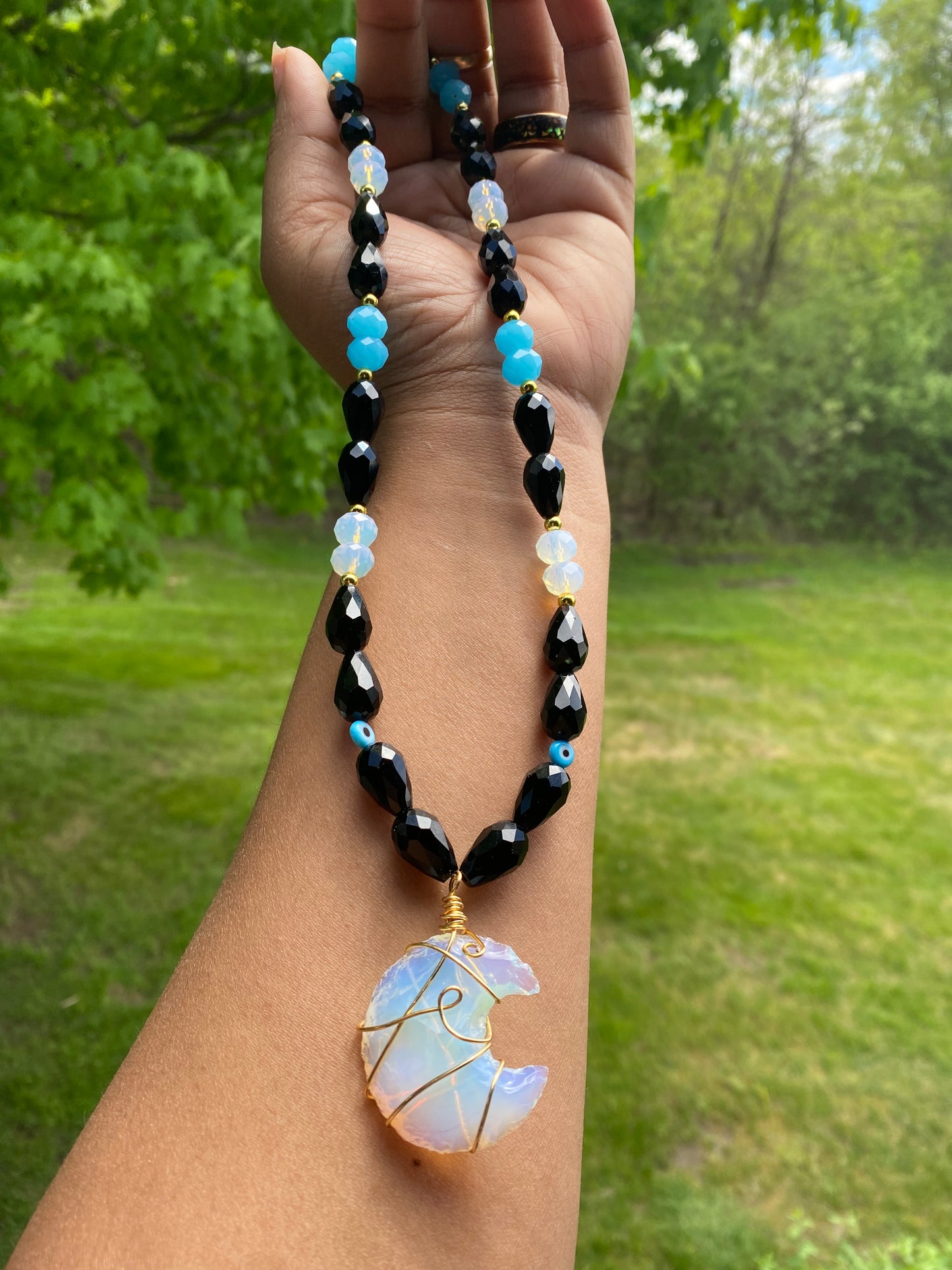 Opalite Necklace No Evil Eyes