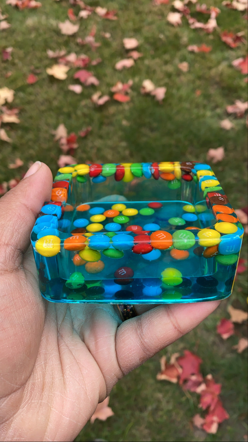 Blue M & M Ashtray